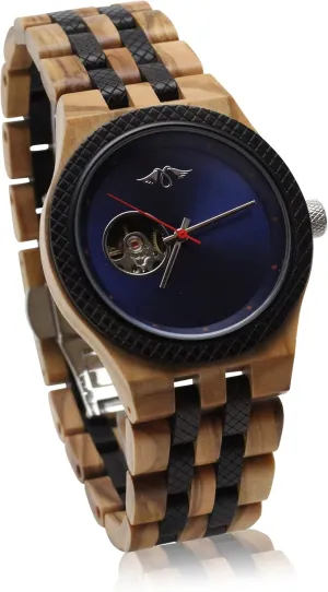 with Skeleton Display Blood attire mallet hamper Sandalwood Men��s Self-Winding Watch 