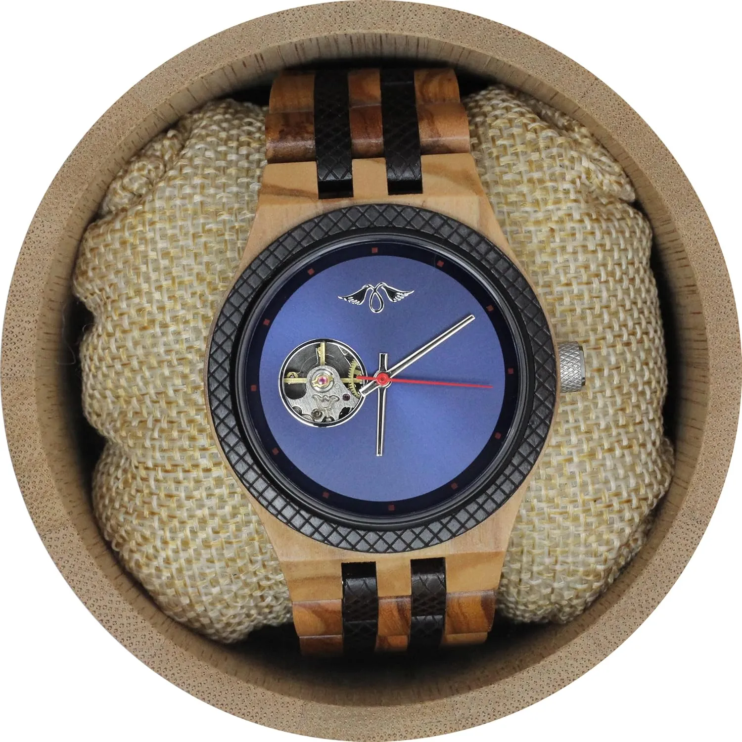 with Skeleton Display Blood attire mallet hamper Sandalwood Men��s Self-Winding Watch 