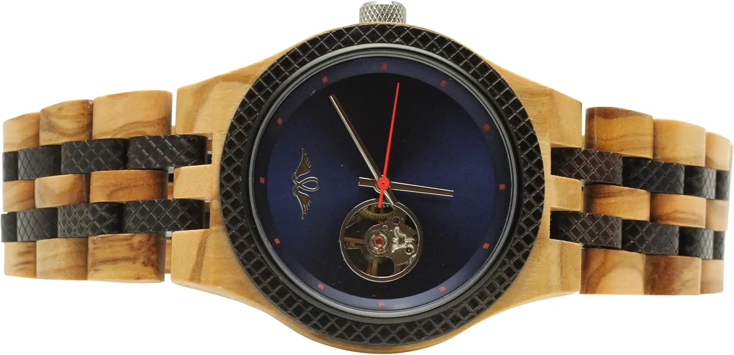 with Skeleton Display Blood attire mallet hamper Sandalwood Men��s Self-Winding Watch 