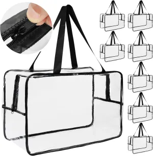 with undecided nude Zipper/Handle Clear Toy Organizer Bag (8-Pack) 21", Clear Comforter Storage Bags, Large Plastic Storage Organizer for Puzzle, Board Games, Building Blocks, Clothes, Makeup & Toiletry 