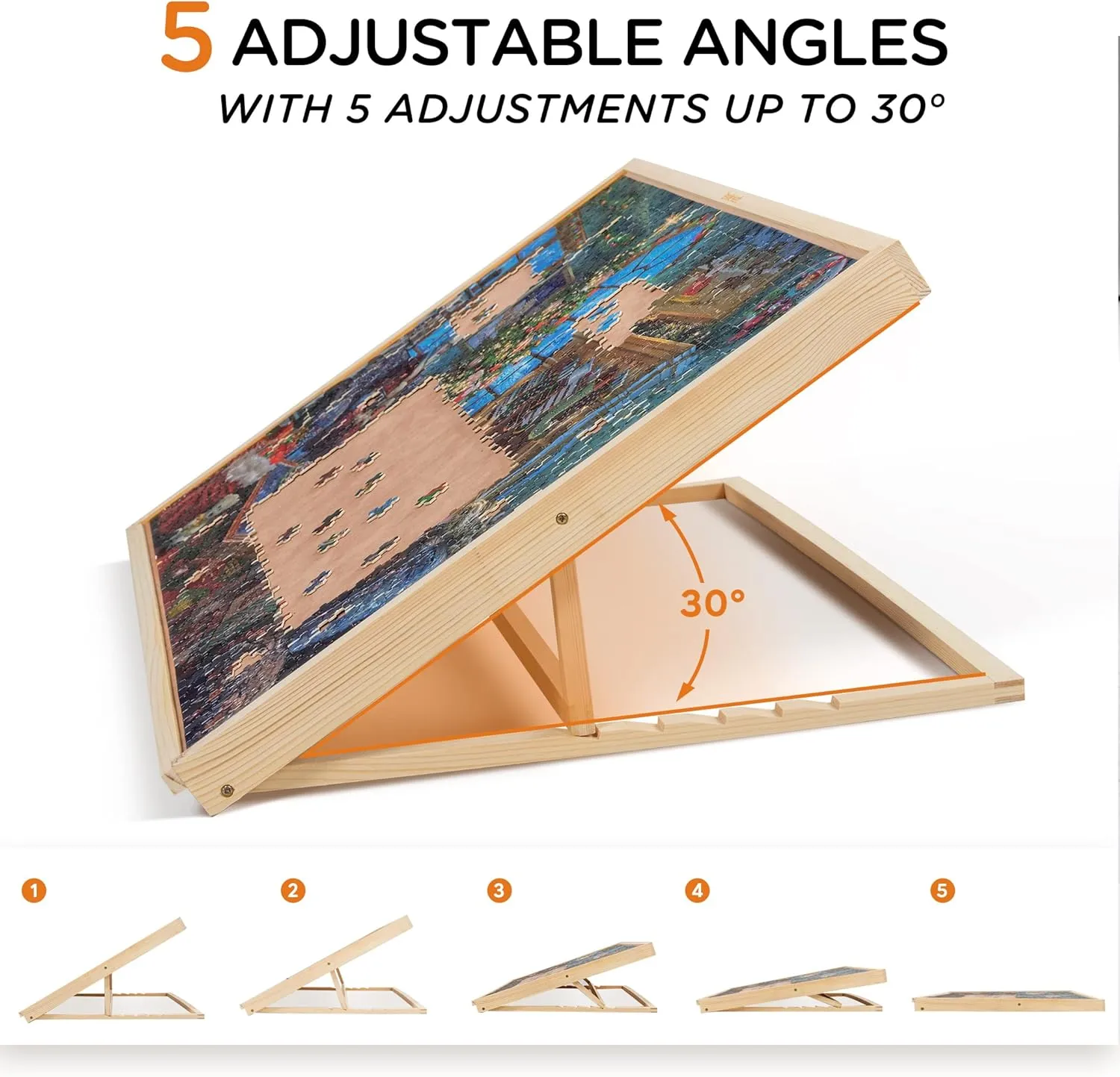 with Wooden Cover, Adjustable Puzzle Board with Built-in Easel/Stand, Portable Puzzle Table with Non-Slip Flannel Tabletop for Adults & Kids hunt intertidal seldom literature Lavievert 1000 Piece Tilting Jigsaw Puzzle Board 