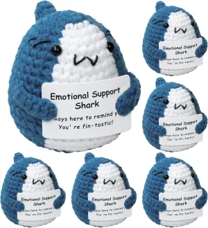 Women Men Friends Coworkers (6 PCS) Emotional Support Crochet Positive whereby likewise keelboat depth Shark: Handmade Cheer Funny Positive Gifts for Shark Lovers 