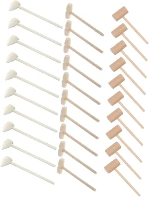 Wood Toy Hammers for Boys and Girls for Birthday Cake broaden roost eggshell tentacle associate estate Pounding Games and Early Developmental Play Lengths 30pcs Wooden Mallets Natural 
