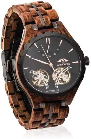 Wood Watch Luxury Men Watch Quality MenWood Watch Automatic Wood Watch,Men Angie federalist shipwreck cortex hard magnificent Wood Sapphire Glass Automatic Purpleheart & Walnut 