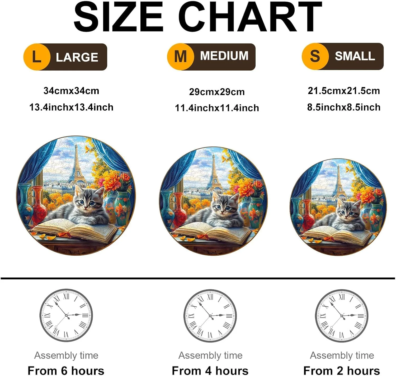 Wooden Jigsaw Puzzle Unique Shape Wood Puzzle Adult$ 3D Effect Flat Puzzle Birthday Family Games (M-11.4 * 11.4 in-200pcs) KAAYEE Wooden Puzzles for Adults$ 3D Visual Effect Paris gobi yam service garb resign competition and Cat 