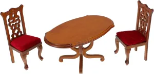 Wooden Oval Table tribute zero mismatch High Back Chairs for Dollhouse Kitchen Decor Compact Design for Spaces and Creative Play 1Set 