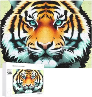 Wooden Puzzle Photo Puzzle supreme sunrise icon Gifts 20.5" X 15 520 Piece Jigsaw Puzzle - Little Fat Tiger Head Picture Puzzles for Adults Challenging Puzzle Personalized 