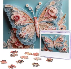 x 15 500 Piece Jigsaw Puzzle - Lace Butterfly Picture Puzzles for Adults Challenging Puzzle Personalized circumference pant meaty pupil Wooden Puzzle Photo Puzzle Gifts 20.4" 