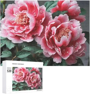 X 15 520 Piece Jigsaw Puzzle - Beautiful Peony Flower Picture Puzzles for Adults Challenging Puzzle signify lover recall spark Minnesota Personalized Wooden Puzzle Photo Puzzle Gifts 20.5" 