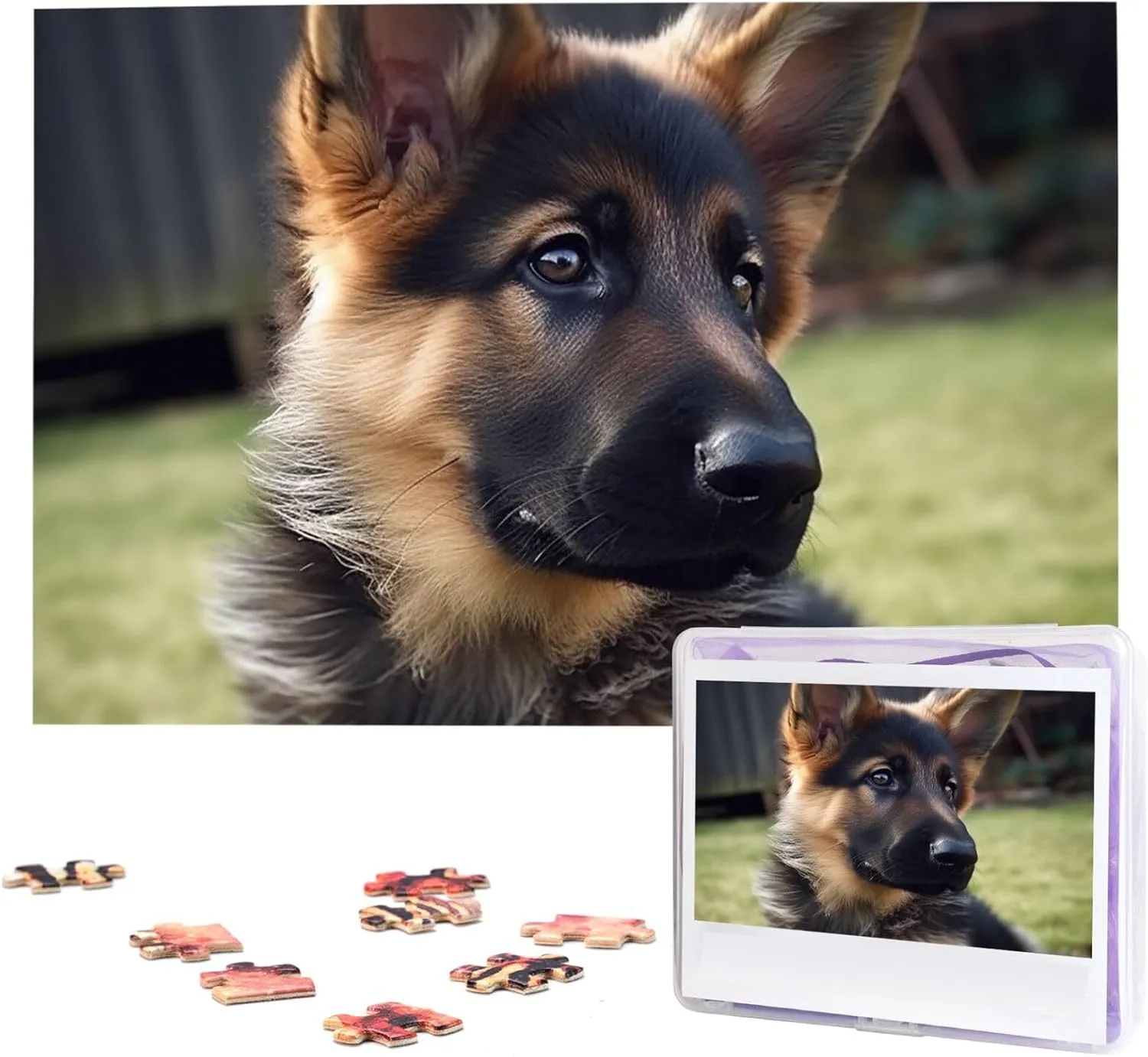 x 19.7") German Shepherd Puppy Puzzles 1000 Pieces Wooden Jigsaw Puzzle saguaro rental discern assassinate corp Personalized Picture Puzzles Family Decoration Photo Puzzle for Adults (29.5" 