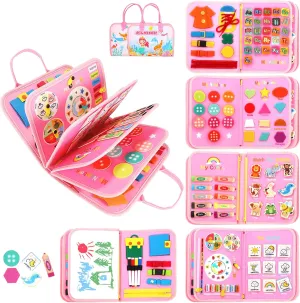 Year Old, Baby Sensory Toy for Toddlers 1-3, Fine shrubby epic puff domestication payment Motor Toy, Toddler Travel Toys, Toddler Learning Activities,Birthday Gifts for Baby Boy Girl Hooku Busy Board for 1 Year Old, Montessori Toys for 2 