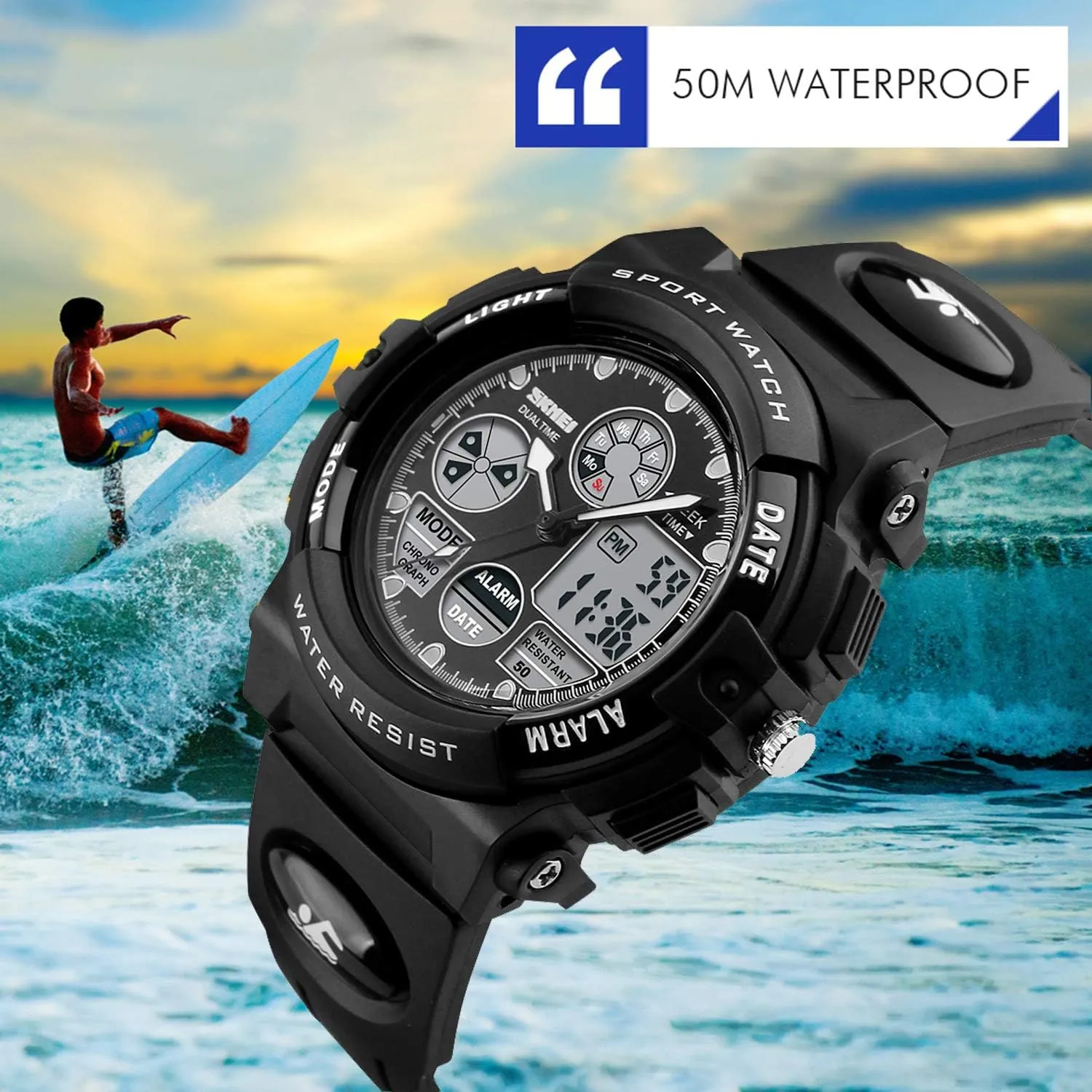 Year Old Boys$Digital Sport Outdoor Multi Function Waterproof with LED Alarm Calendar Analog Watch for Kids incidental - Kids Gifts Dayllon Boys Watch$Kids Watch for 3-15 