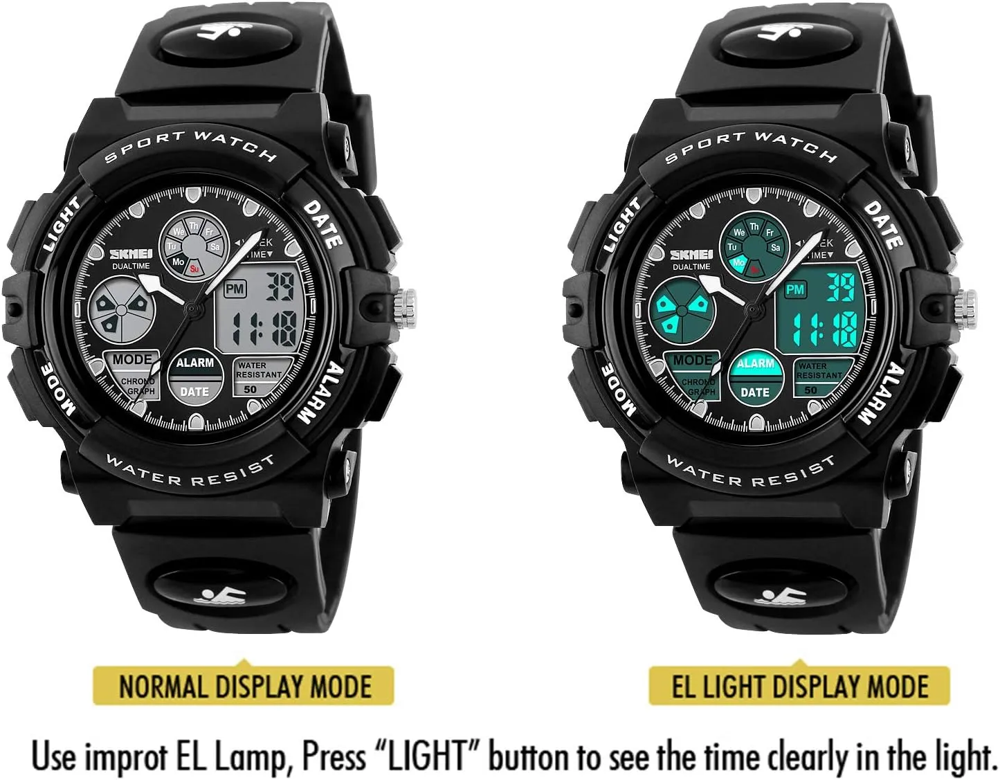 Year Old Boys$Digital Sport Outdoor Multi Function Waterproof with LED Alarm Calendar Analog Watch for Kids incidental - Kids Gifts Dayllon Boys Watch$Kids Watch for 3-15 