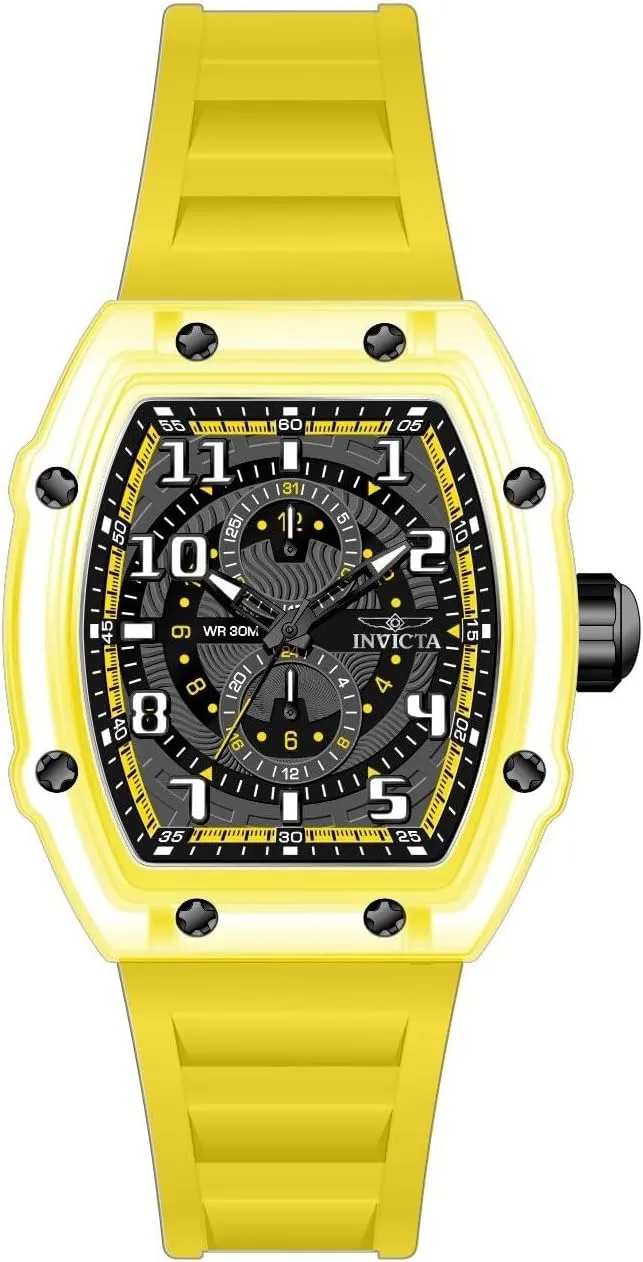 Yellow Yellow Dark Grey dial VH61 Quartz Invicta Racing Men allocate 48.5mm Plastic Black   